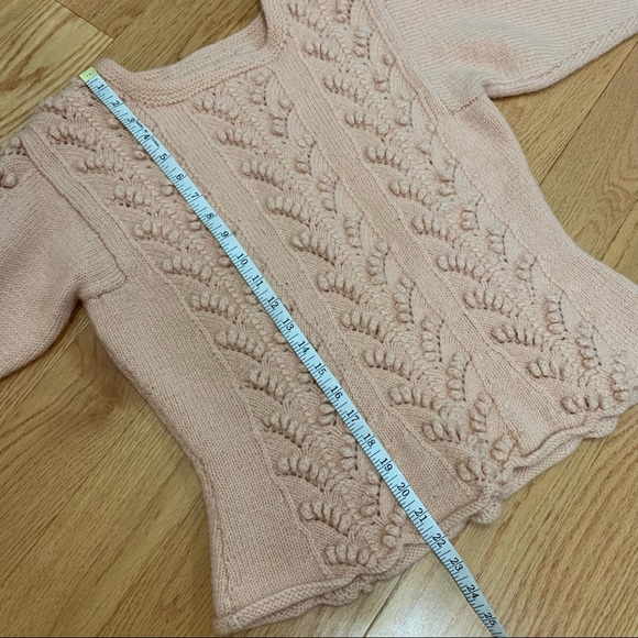Vintage Knit Pom Pom Light Pink Sweater - Picture 12 of 14
